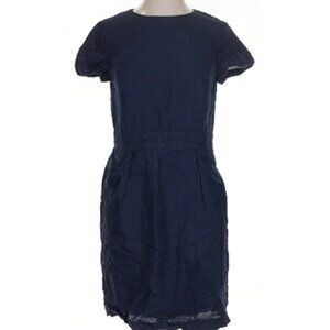 Brooks Brothers 100% Linen solid Blue Casual Dress with hidden pockets
